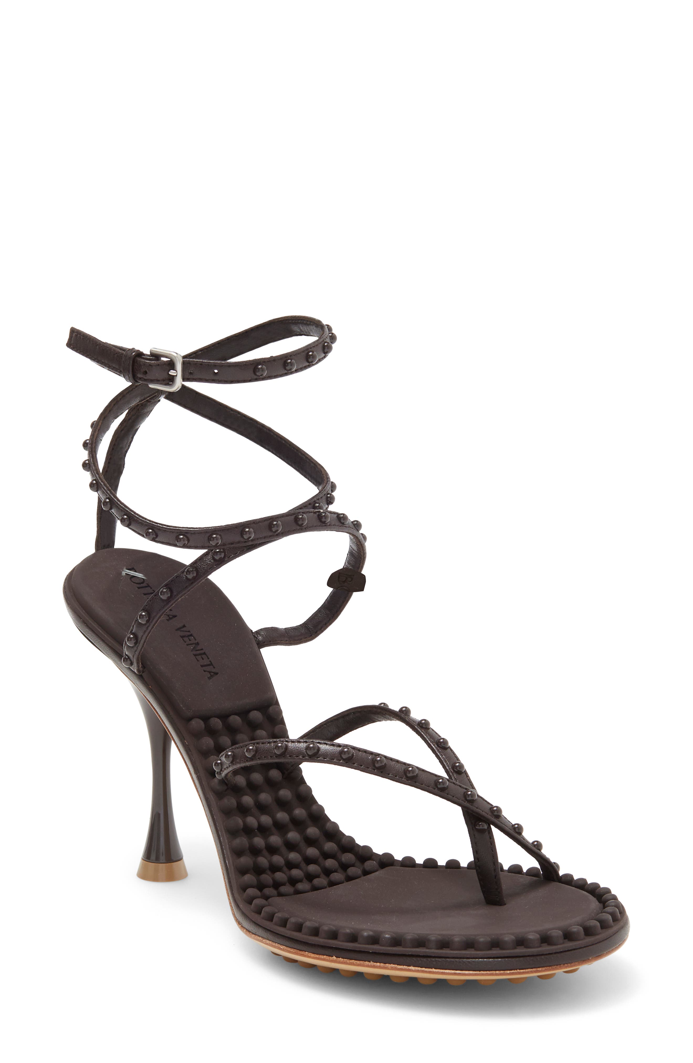 Bottega Veneta Studded Wrap Ankle Sandal, Main, color, 