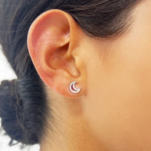 The Lovery Fine Jewelry Diamond Open Moon Stud Earrings In Metallic