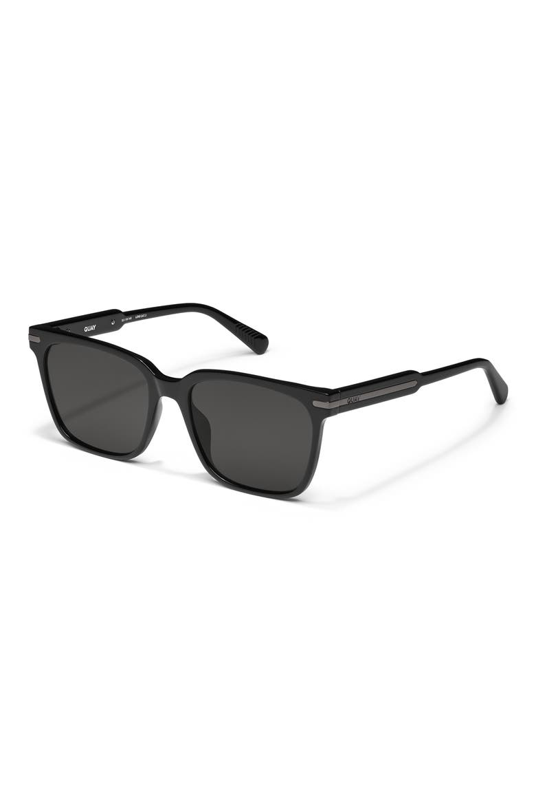 Recap 56mm Small Square Sunglasses, Alternate, color, BLACK/ BLACK POLARIZED