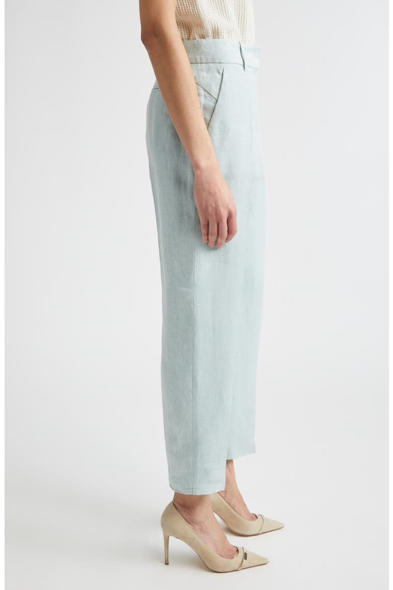Slim Fit Linen Trousers, Alternate, color, JADE