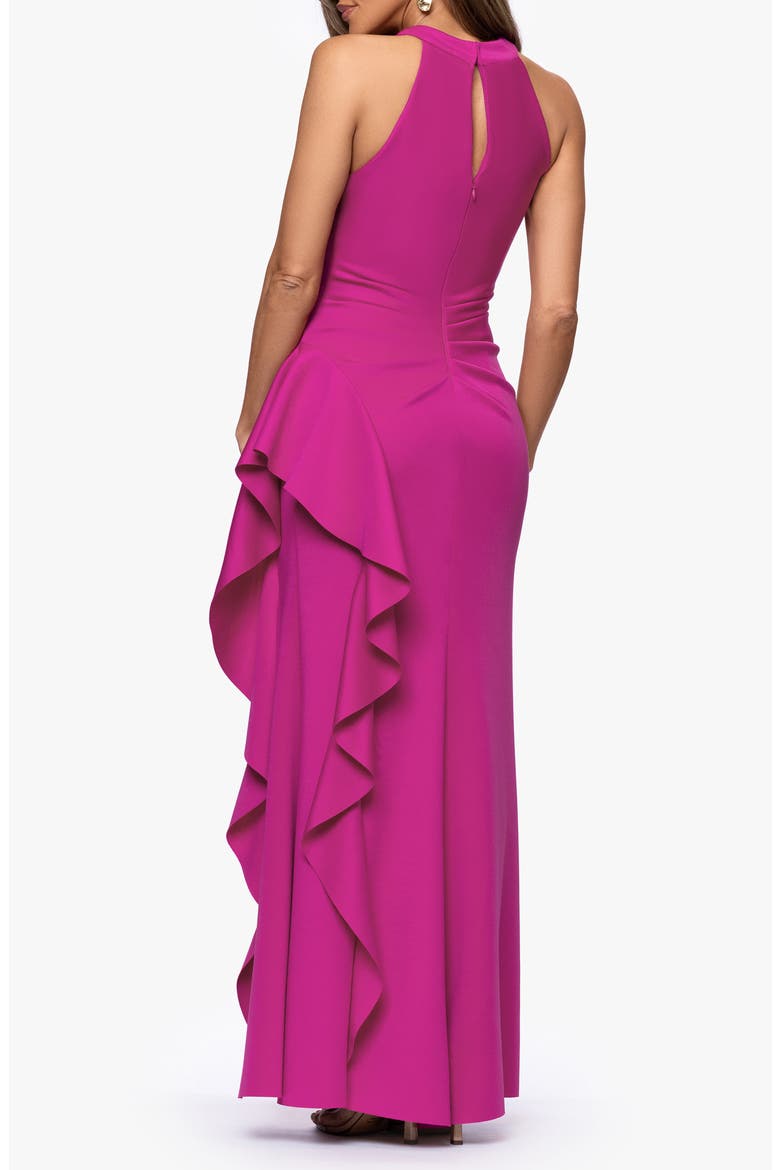 Ruffle Scuba Knit Gown, Alternate, color, ORCHID
