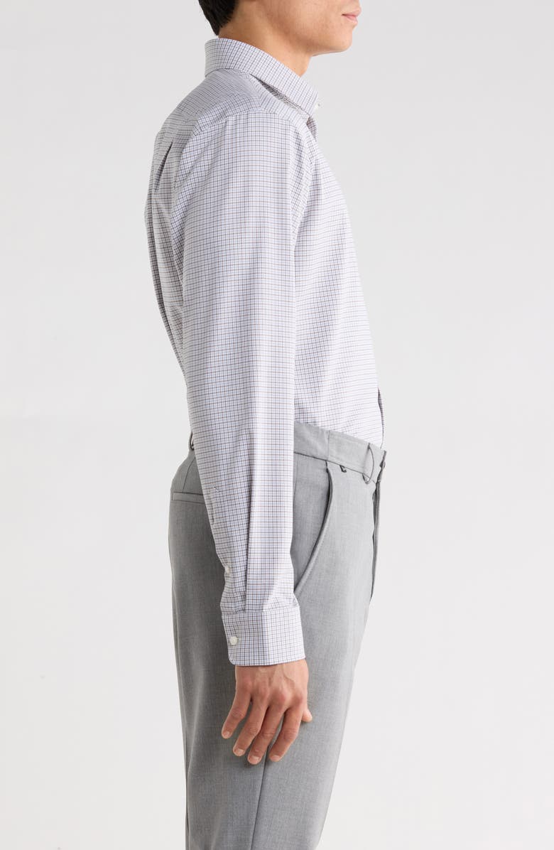 Nordstrom Trim Fit Premium Check Cotton Button-Up Shirt, Alternate, color, Brown- Blue Bono Plaid