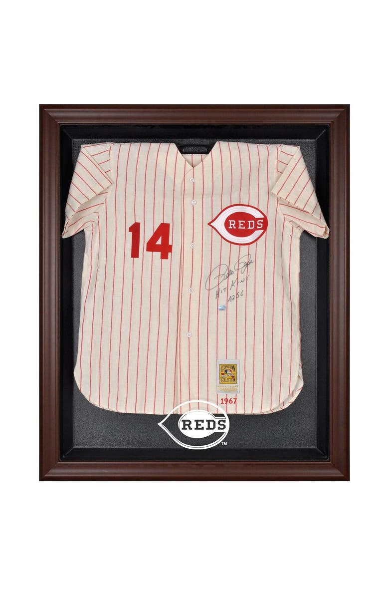 FANATICS AUTHENTIC Cincinnati Reds Brown Framed Logo Jersey Display Case, Main, color, 
