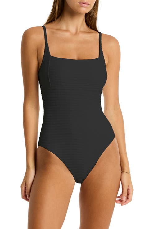 Spinnaker Textured Rib One-Piece Swimsuit