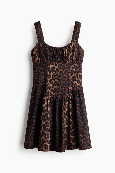 Printed Flared-skirt Dress
