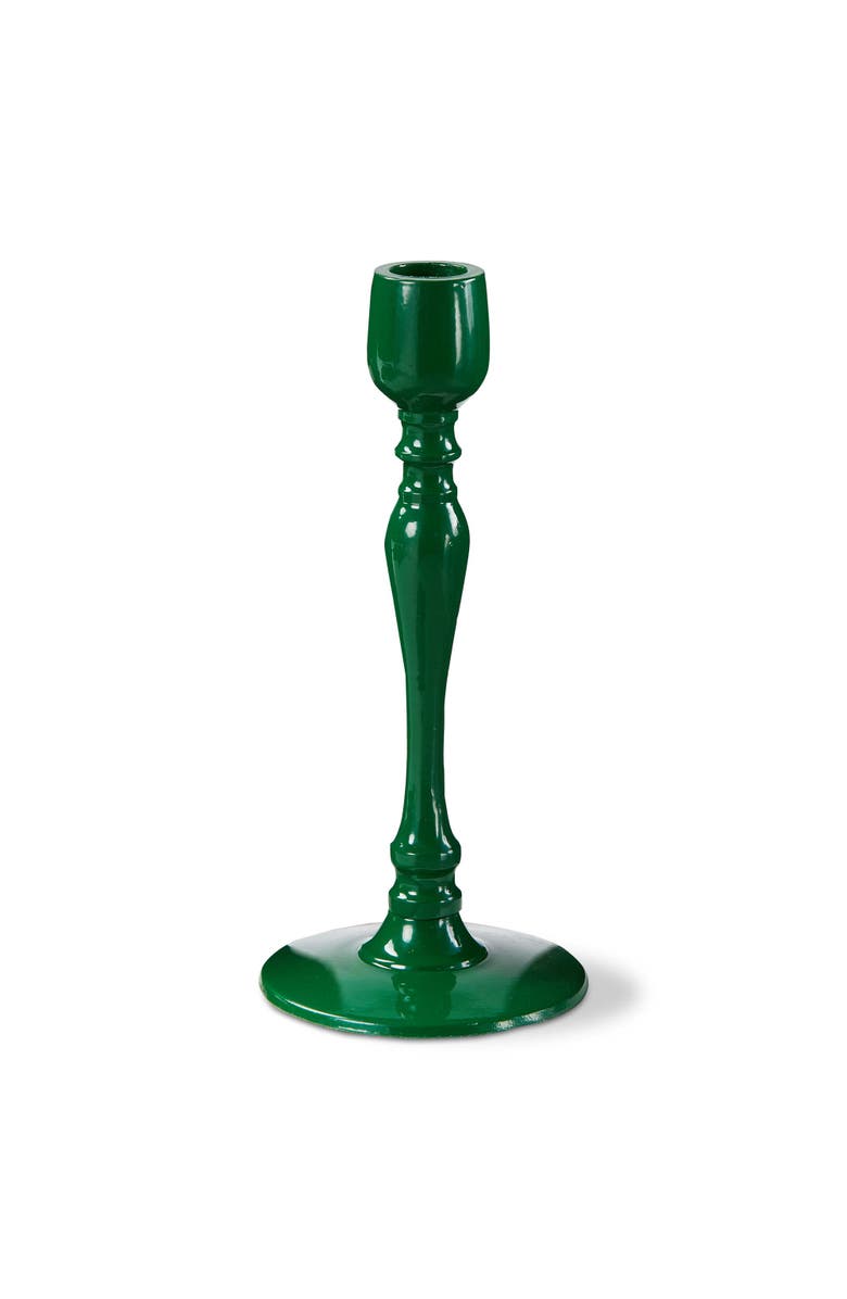 tag Zahra Dark Green Aluminum Taper Candle Holder Elegant Design, Main, color, Green