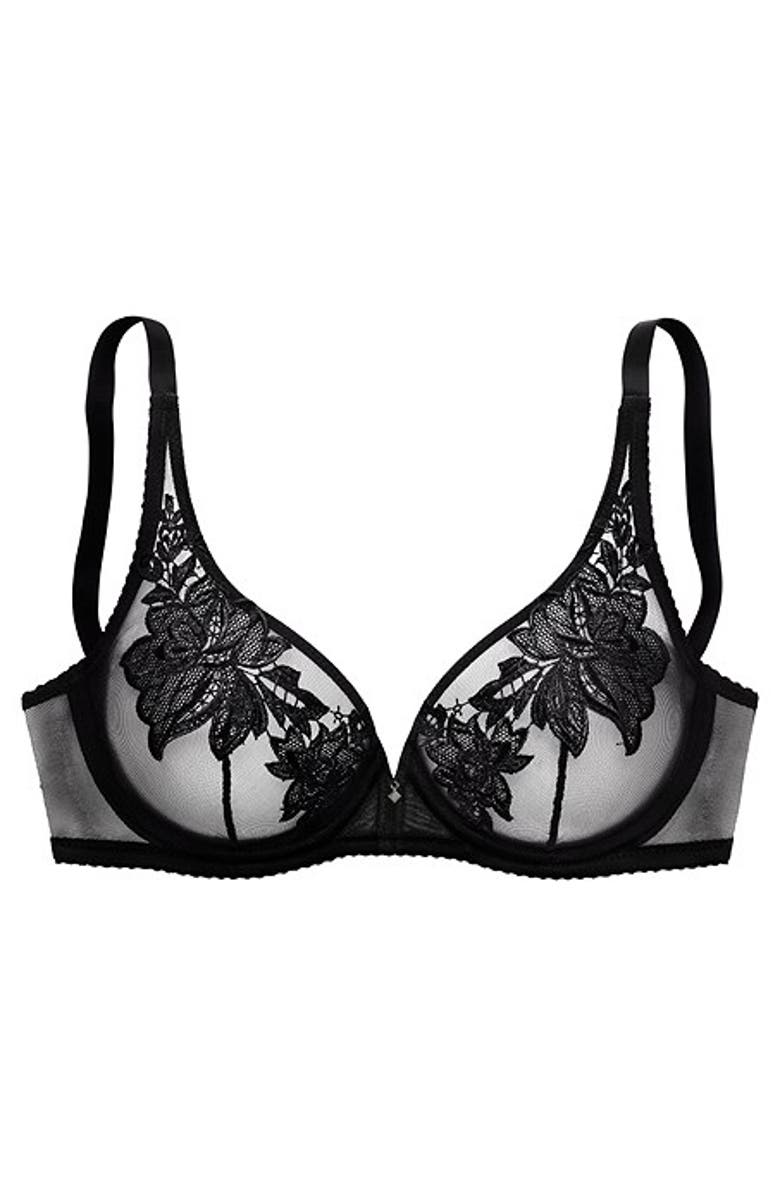 LASCANA Sheer Underwire Bra, Alternate, color, Black