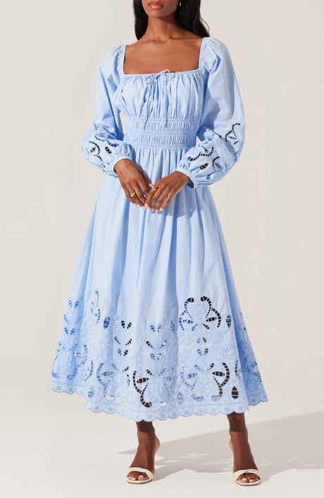 Wisnia Long Sleeve Eyelet Embroidered Dress