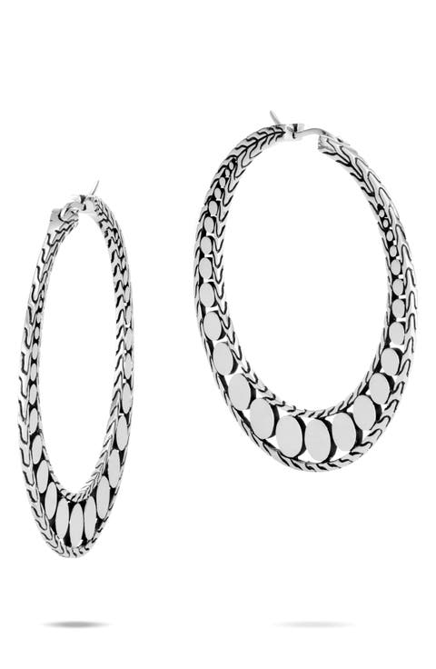 Dot Silver Hoop Earrings