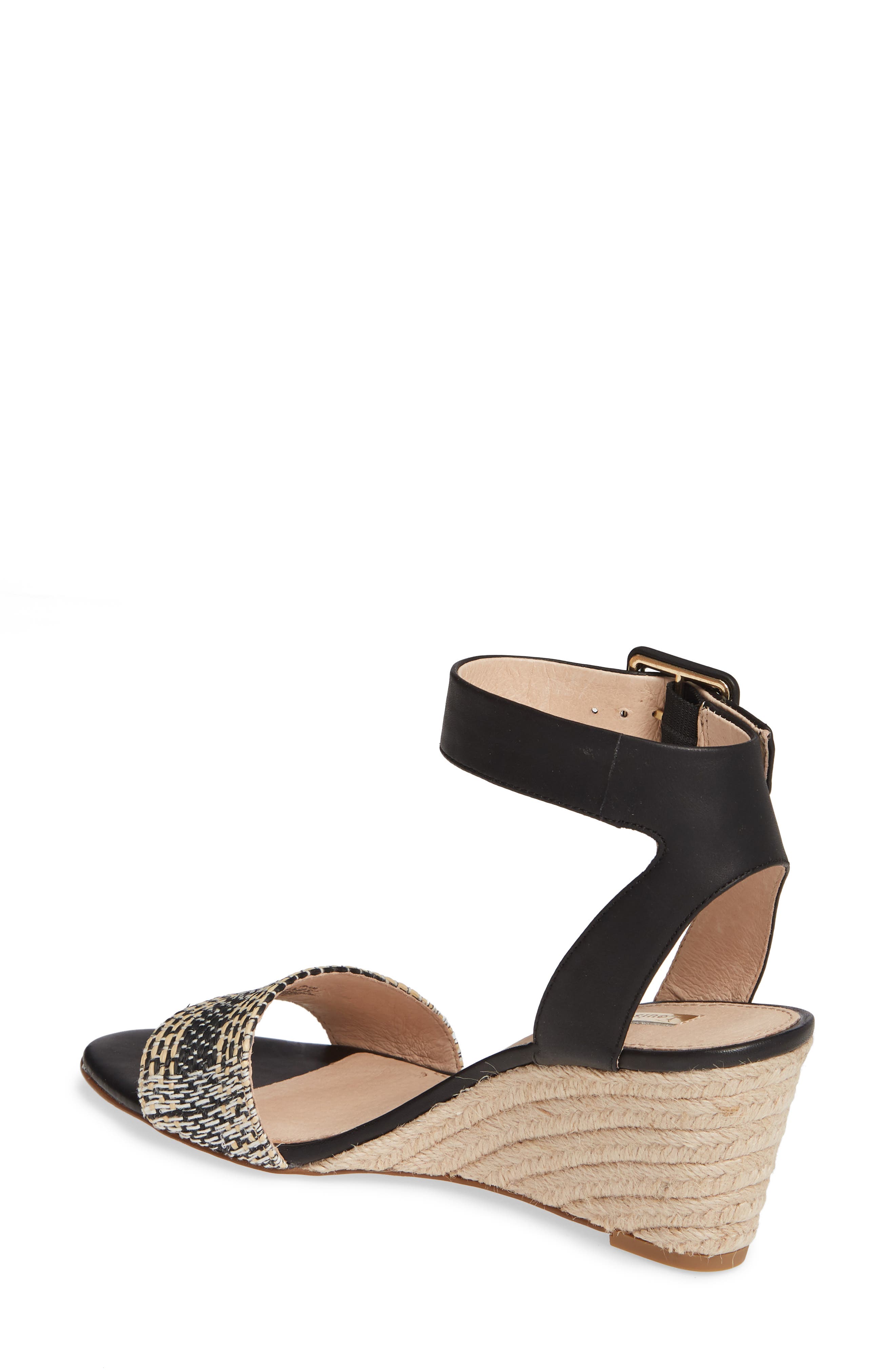 Punya Wedge Sandal, Alternate, color, BLACK/ NATURAL/ BLACK