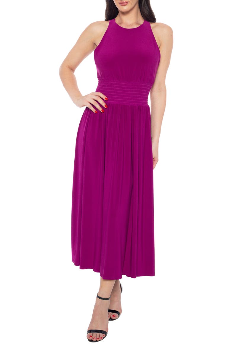 Smocked Waist Jersey Dress, Main, color, MAGENTA