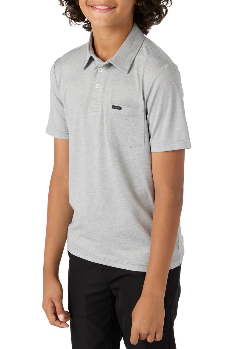 Kids' TRVLR Performance Polo, Alternate, color, HEATHER GR