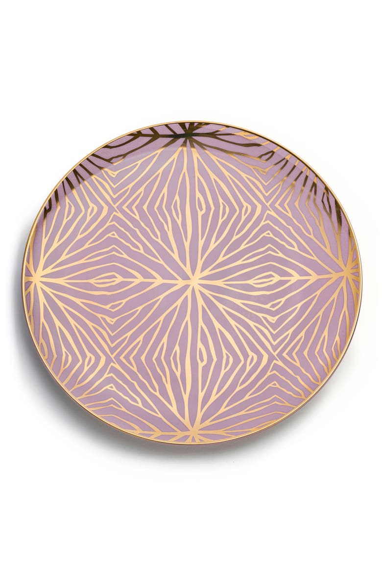 Set of 4 Assorted Talianna Ceramic Dessert Plates, Alternate, color, ASSORTED COLORS AND GOLD
