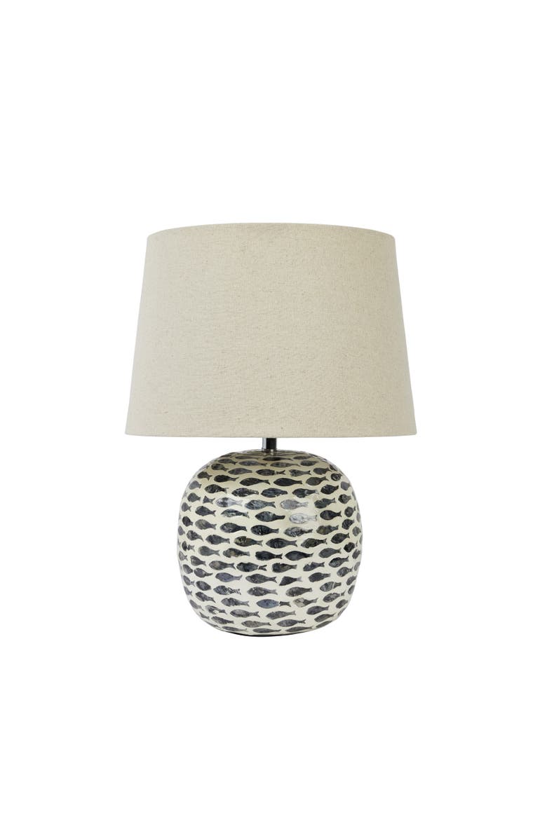Storied Home Table Lamp with Fish Design, Main, color, Blue