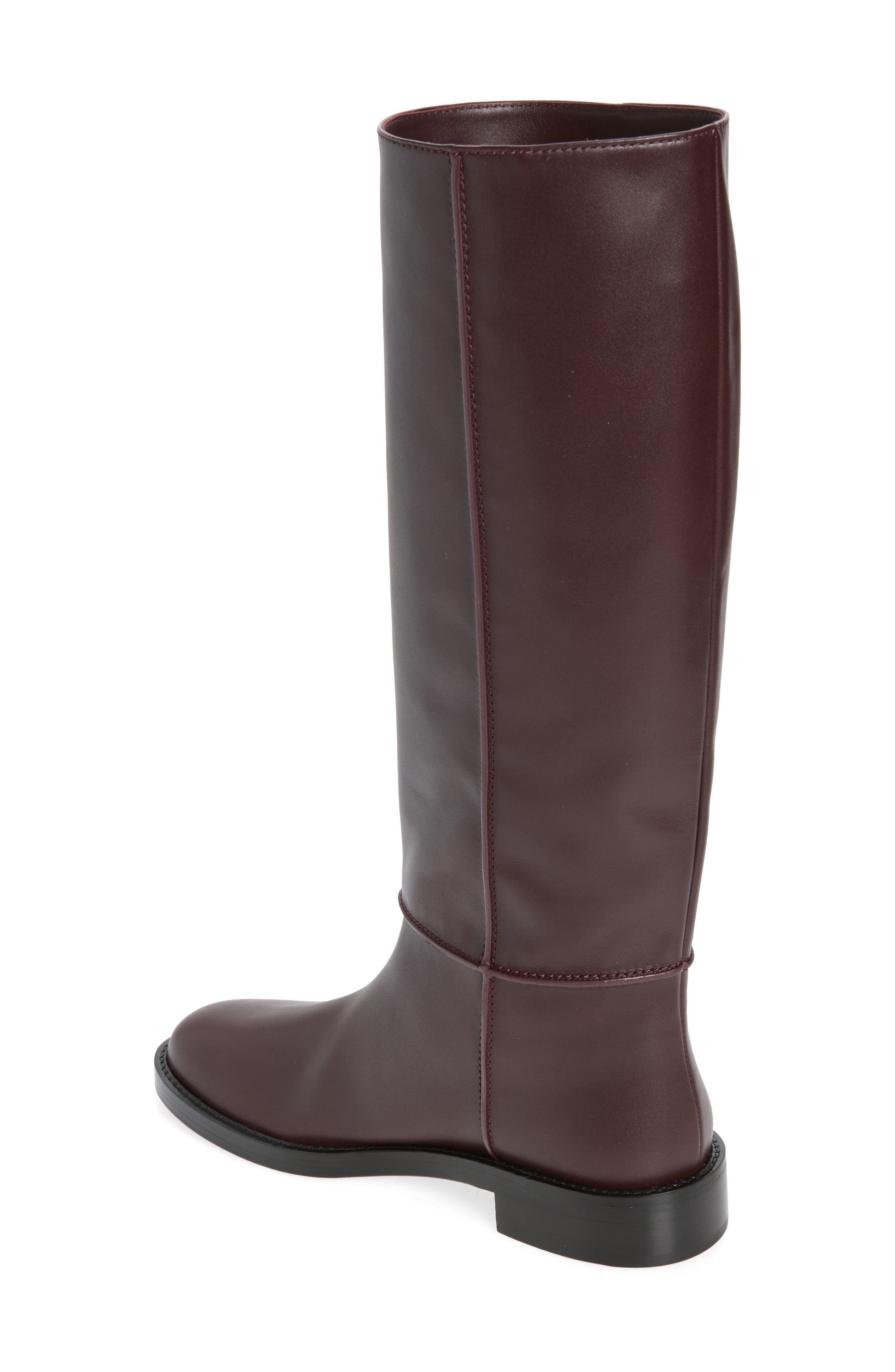Étrier Leather Knee High Boot, Alternate, color, BOURGOGNE