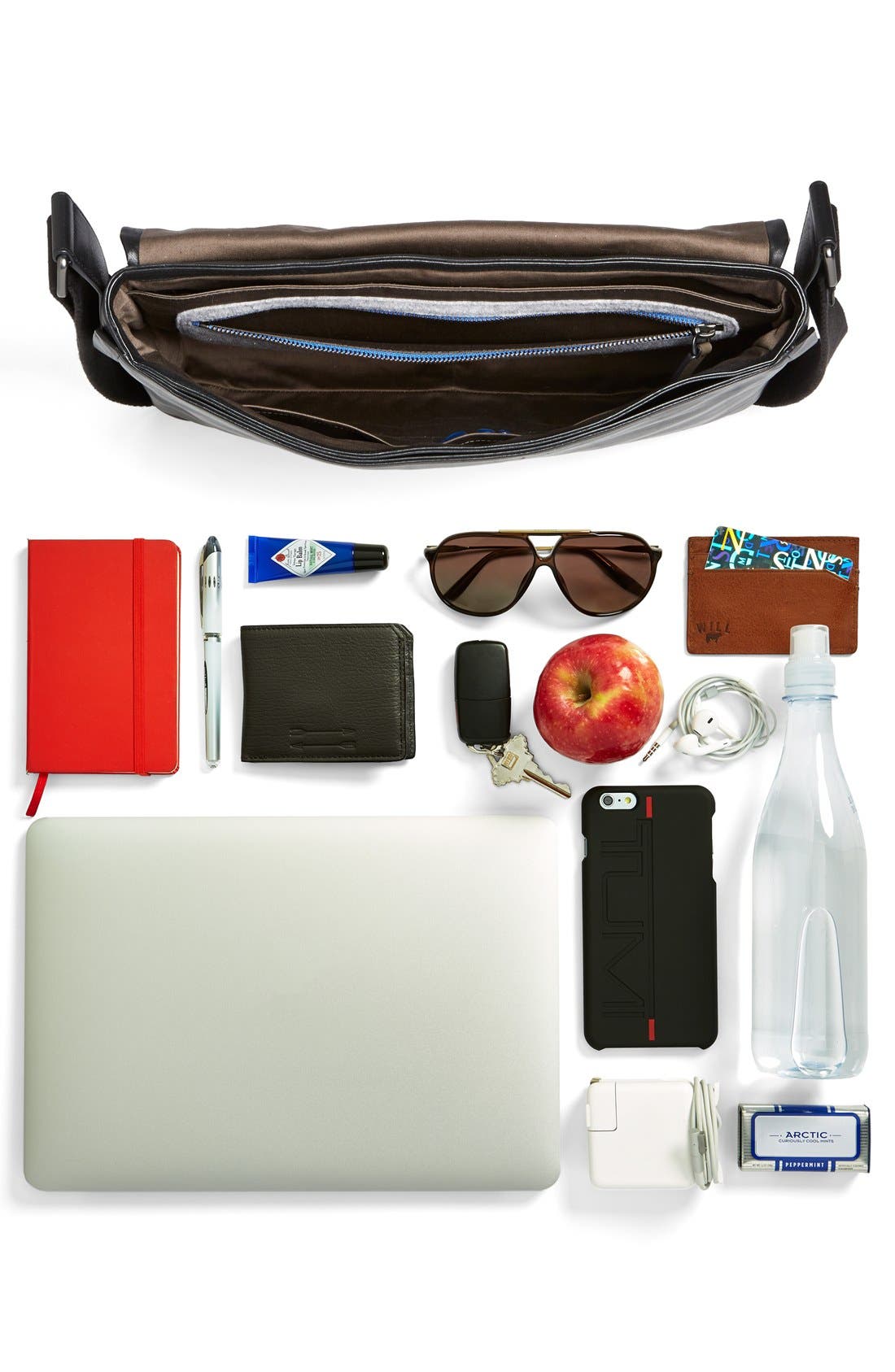 Skagen 'Eric' Leather Messenger Bag, Alternate, color, 