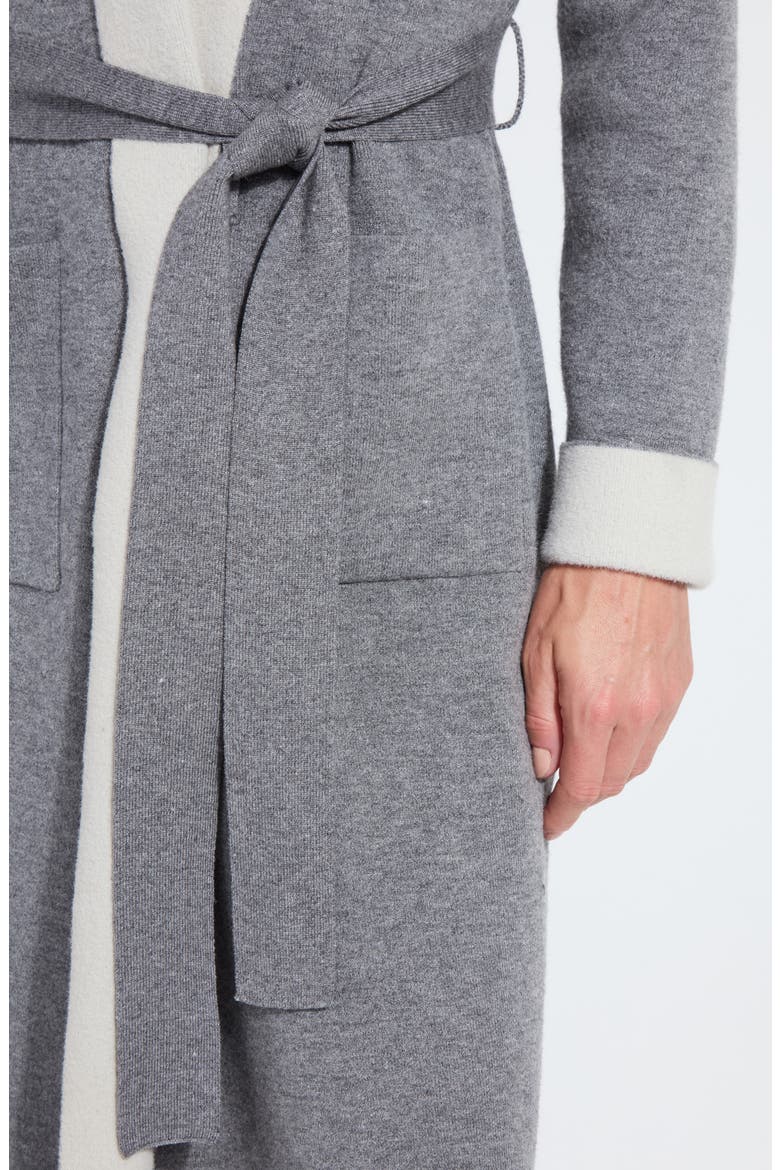 Juliette Fringed Sweater Coat, Alternate, color, GREY MELANGE/ LIGHT PEWTER