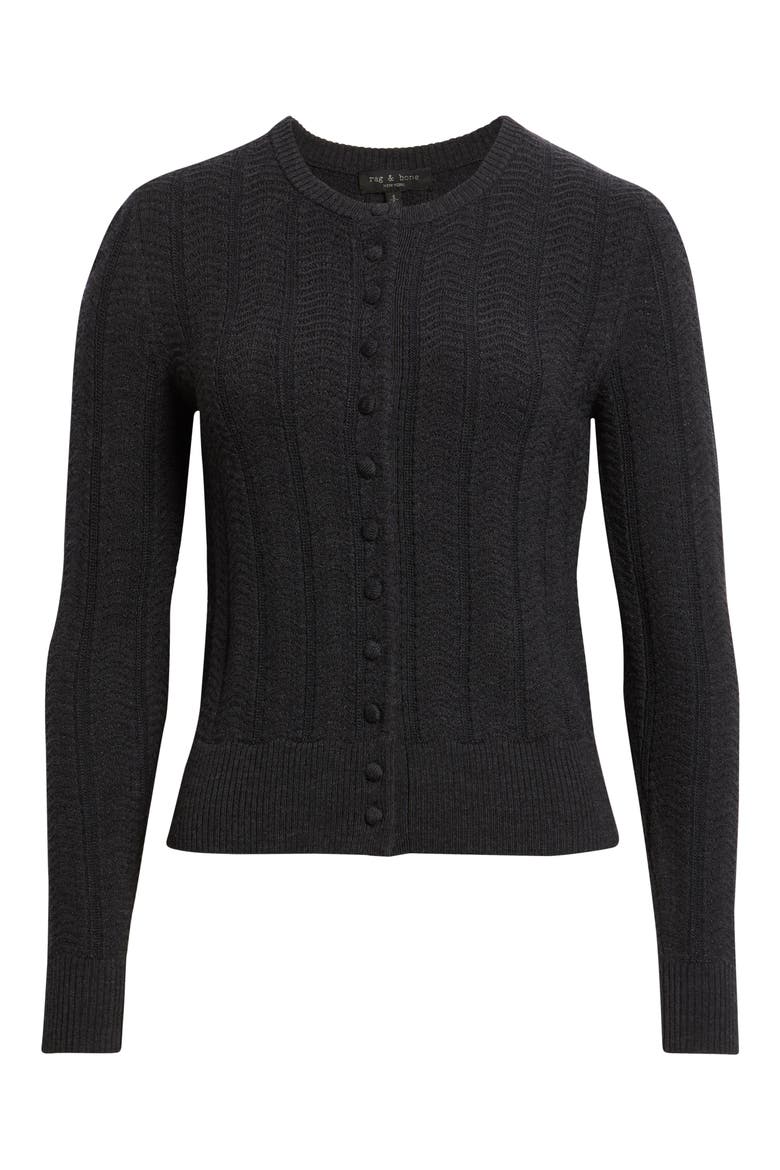 Francesca Wool Blend Cardigan, Alternate, color, CHARCOAL
