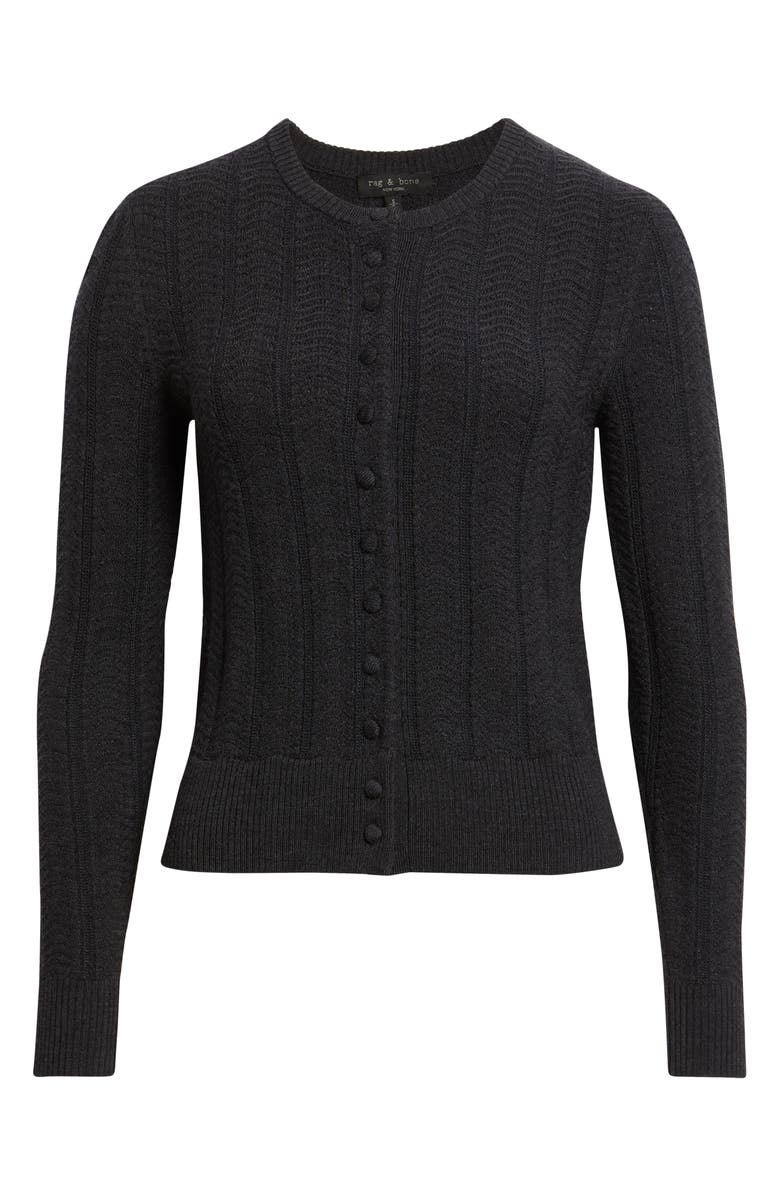 rag & bone Francesca Wool Blend Cardigan, Alternate, color, Charcoal