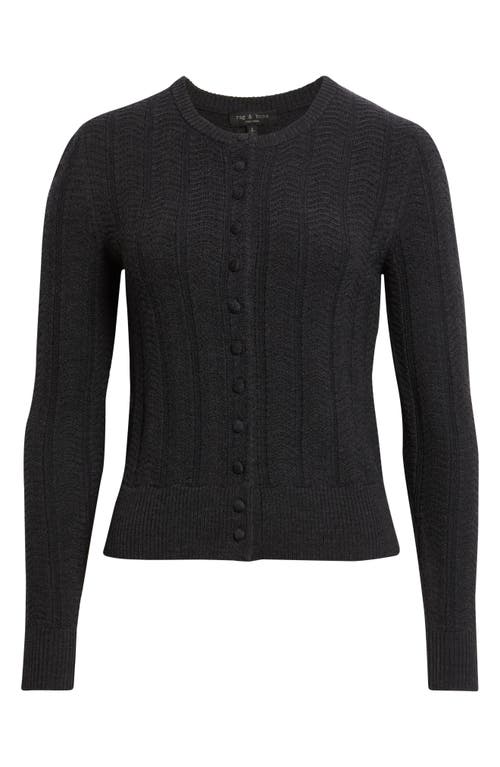 Rag & Bone Francesca Wool Blend Cardigan In Black
