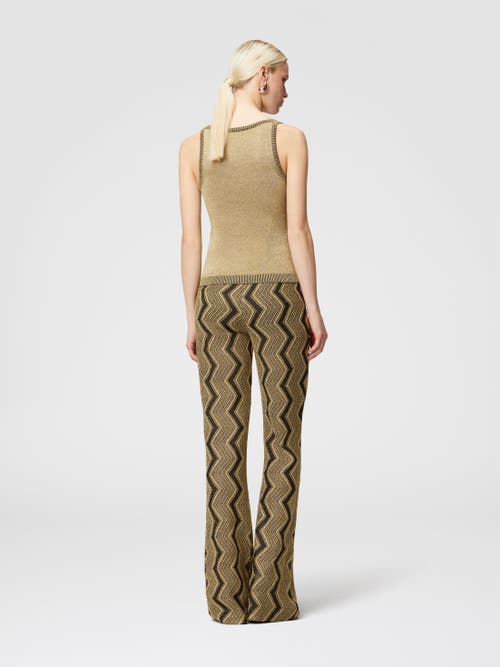 Shop Missoni Glitter-effect Viscose Tank Top In Black & Gold