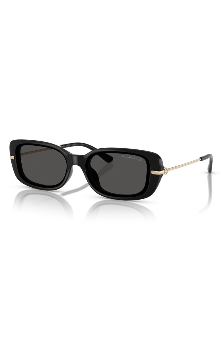 Michael Kors 57mm Rectangular Sunglasses, Alternate, color, Black