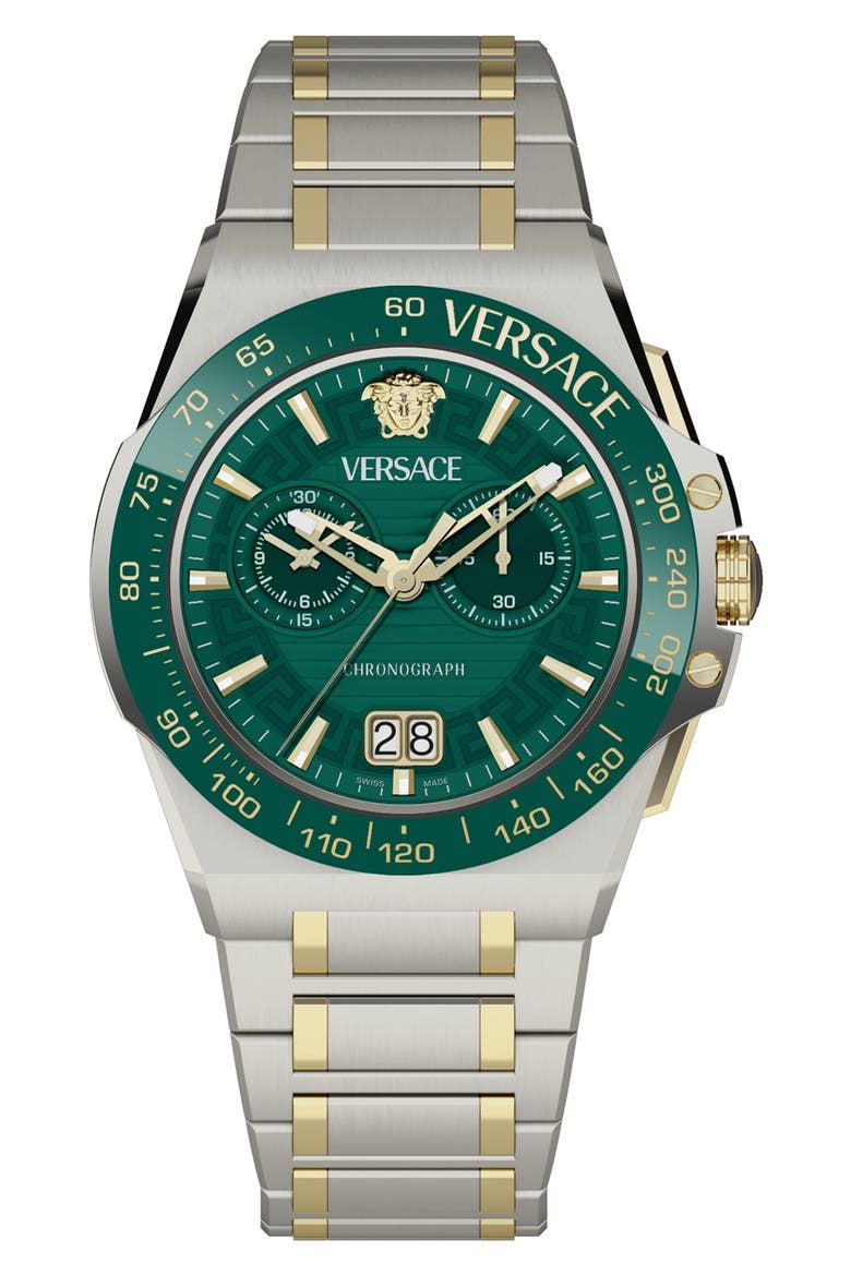 Greca Reaction Chronograph Two-Tone Bracelet Watch, 43mm, Main, color, TWO TONE