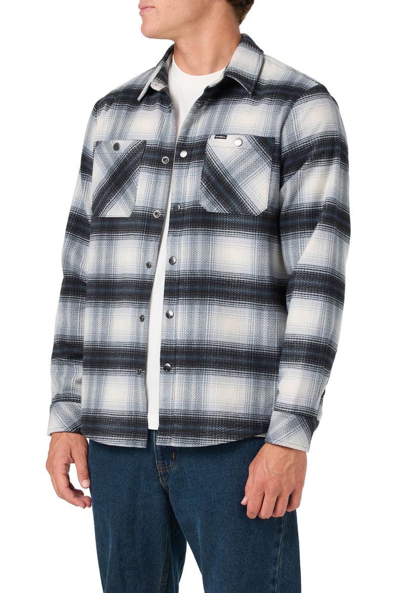 Glacier Plaid Snap-Up Overshirt, Alternate, color, TOFU