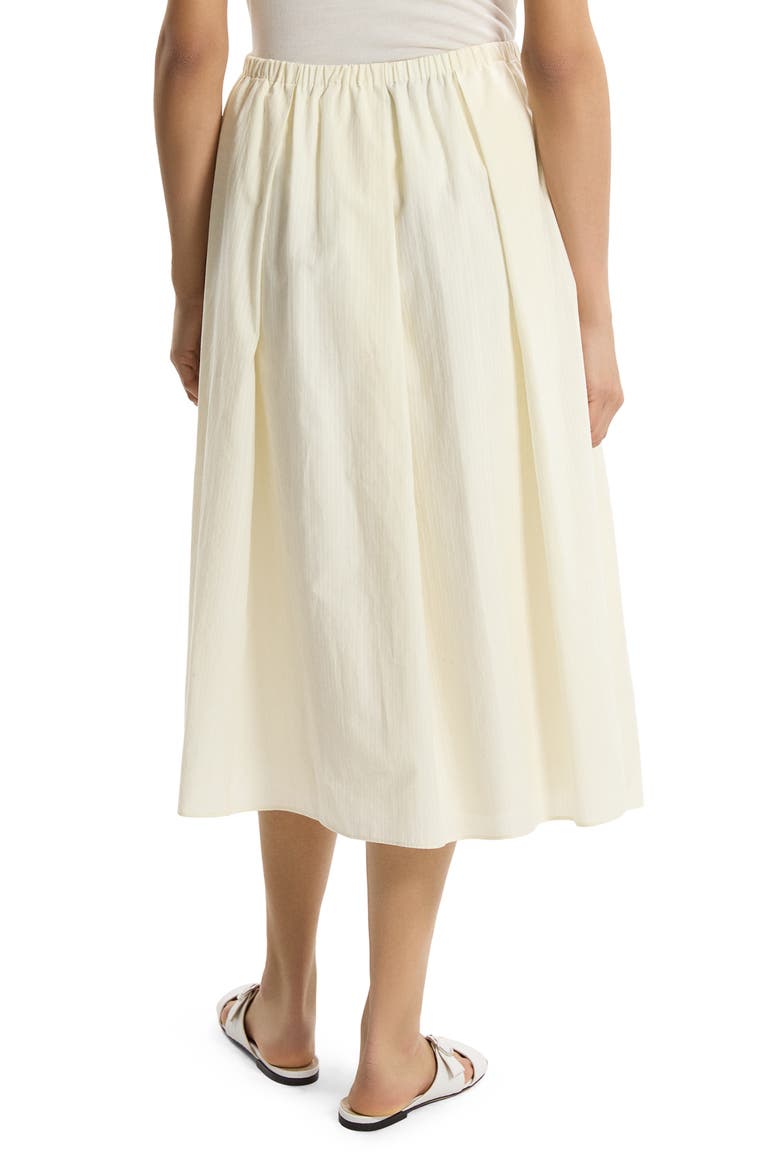 Pleated Organic Cotton Midi Skirt, Alternate, color, IVORY