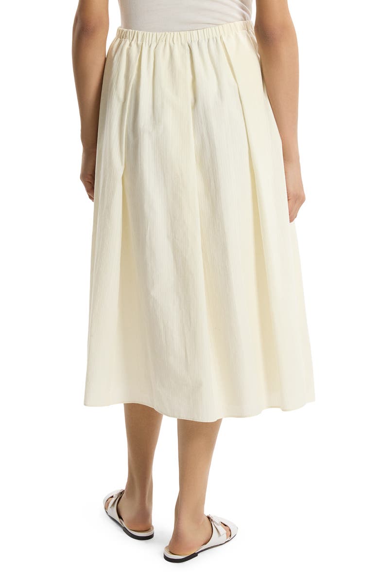Theory Pleated Organic Cotton Midi Skirt, Alternate, color, Ivory