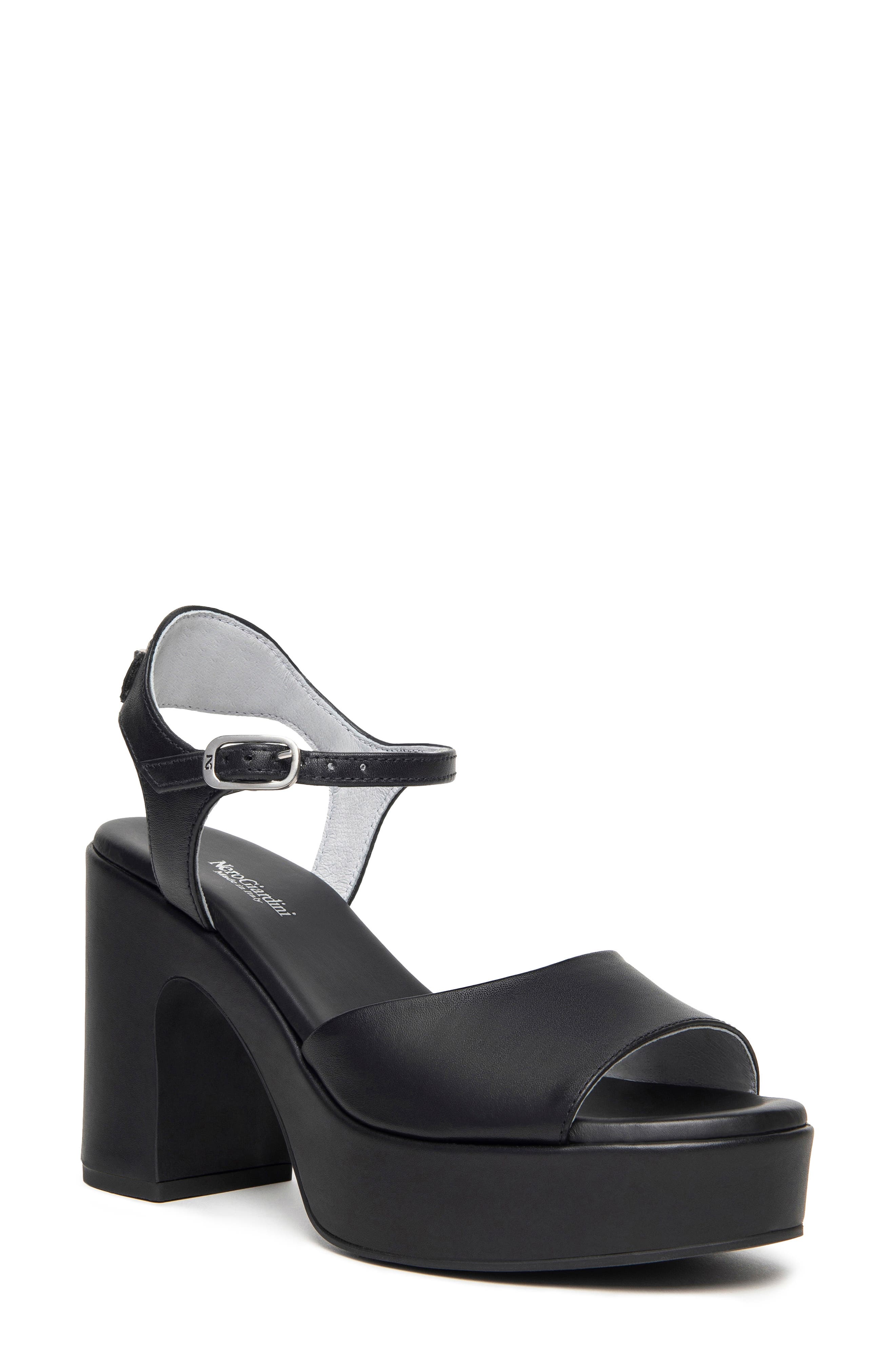 NeroGiardini Ankle Strap Platform Sandal, Main, color, 