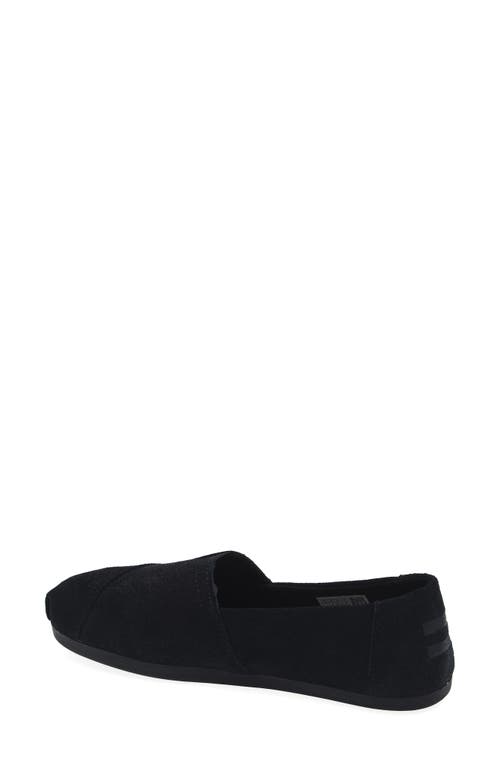 Toms Metallic Suede Classic Slip On Sneaker In Black