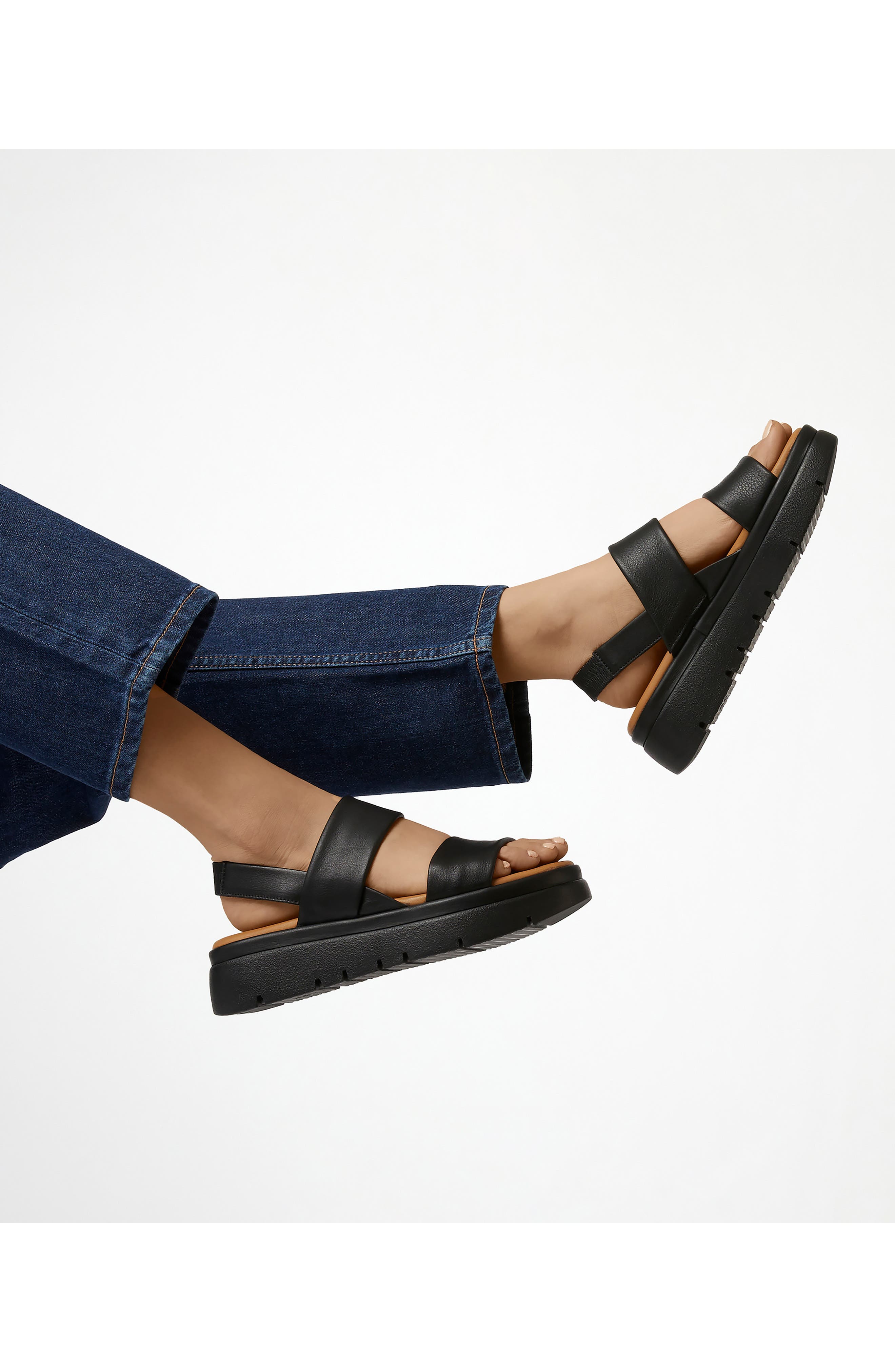 Dune London Location Slingback Platform Sandal, Alternate, color, Black