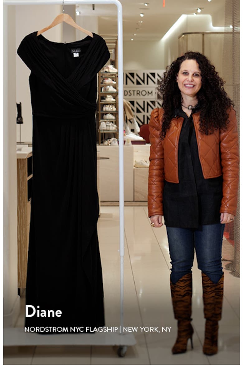 Ruched Jersey Long Gown with V-Neckline video