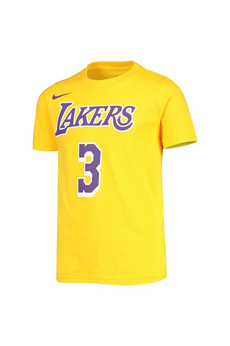 Youth Nike Anthony Davis Gold Los Angeles Lakers Name & Number T-Shirt, Alternate, color, Gold