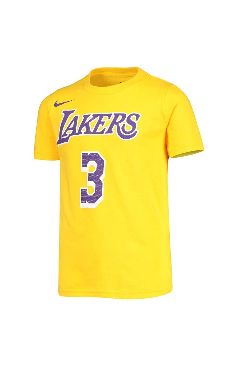 Nike Youth Nike Anthony Davis Gold Los Angeles Lakers Name & Number T-Shirt, Alternate, color, 