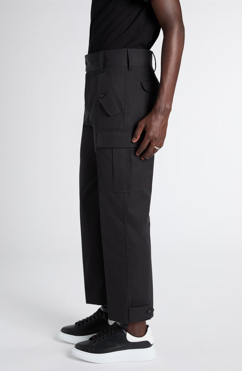 McQueen Straight Leg Cargo Pants, Alternate, color, Black