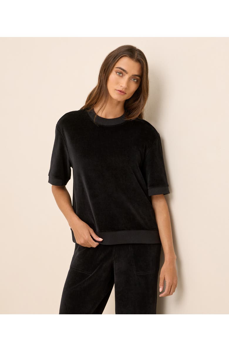 Pact Organic Cotton Pure Velour Sweatshirt Tee, Main, color, Black