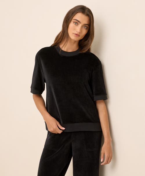Pact Organic Cotton Pure Velour Sweatshirt Tee In Black