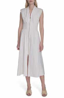 Vince Camuto Smock Waist Cotton Midi Dress