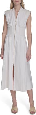Vince Camuto Smock Waist Cotton Midi Dress
