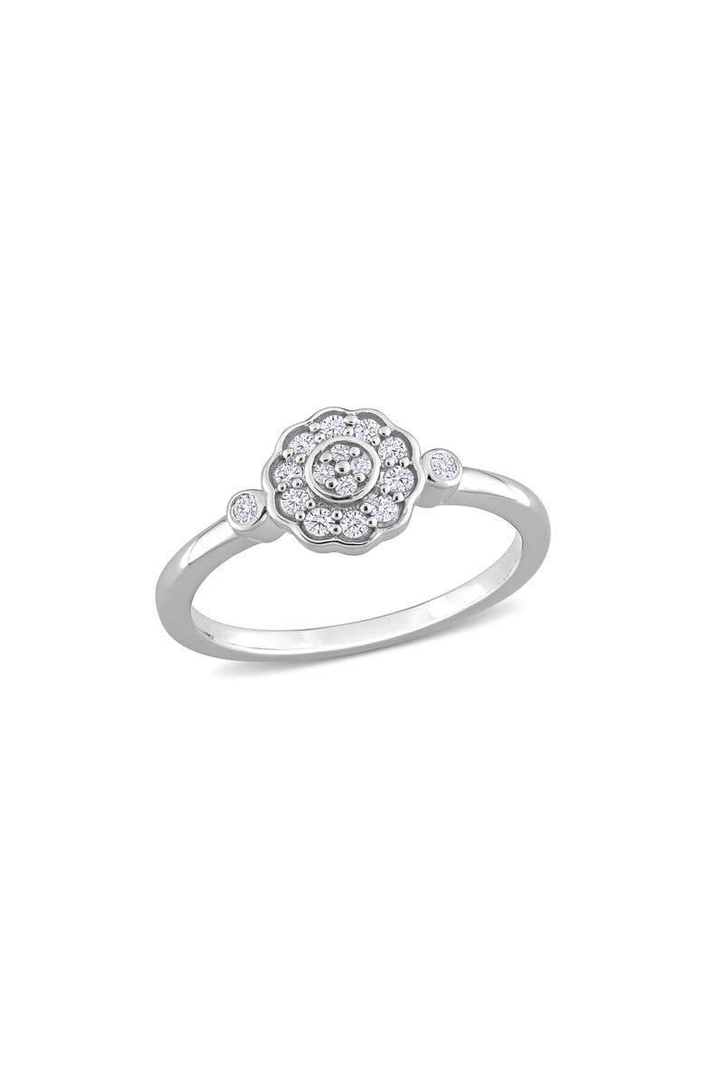 DELMAR Floral Diamond Ring - 0.21ct., Main, color, Silver