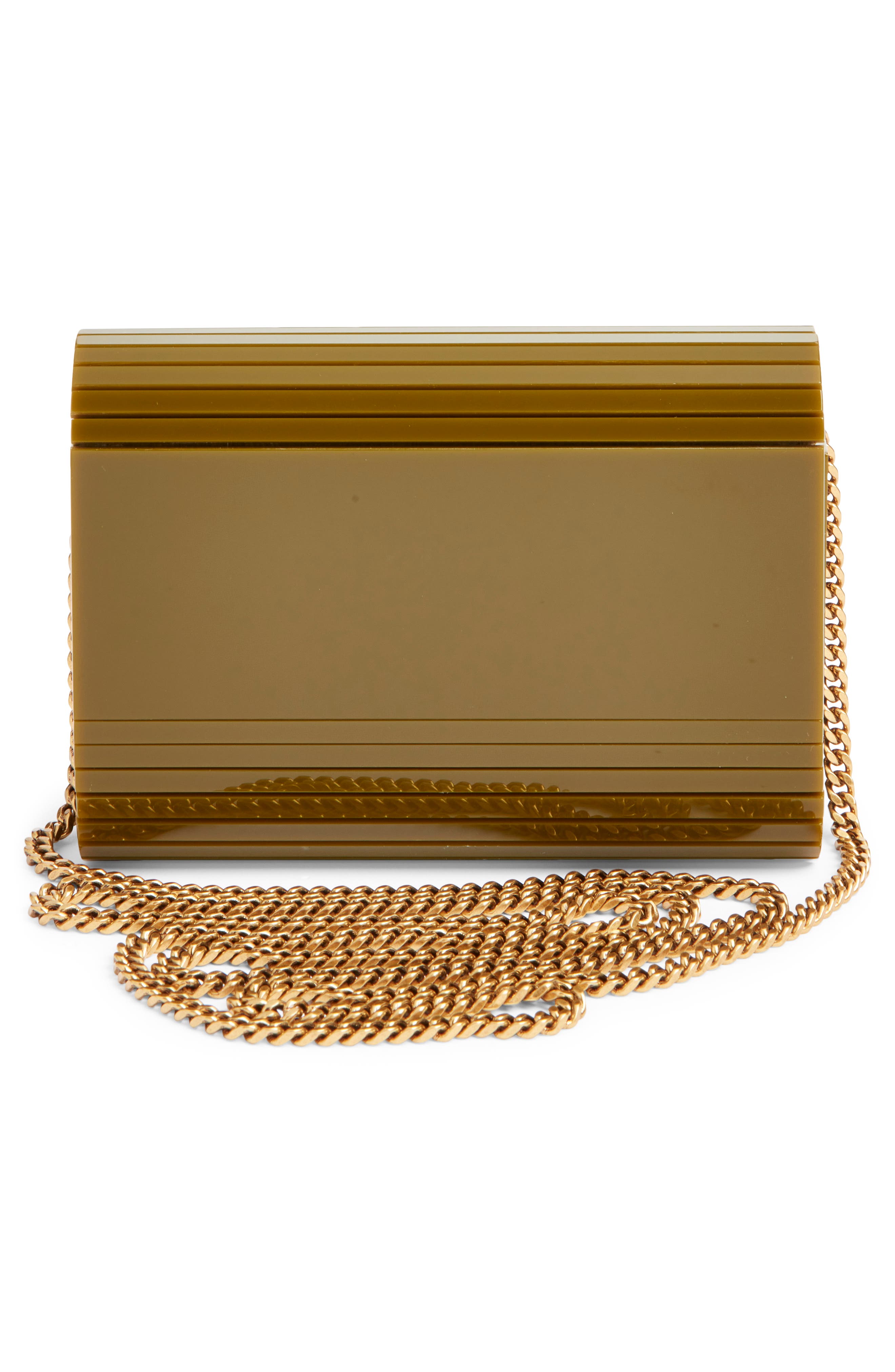 Saint Laurent Mini Vicky Plexiglas<sup>®</sup> Minaudiére, Alternate, color, Khaki