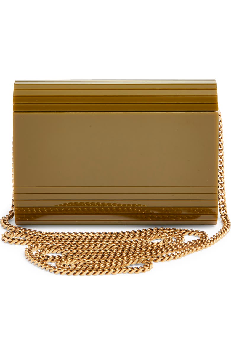 Saint Laurent Mini Vicky Plexiglas<sup>®</sup> Minaudiére, Alternate, color, Khaki