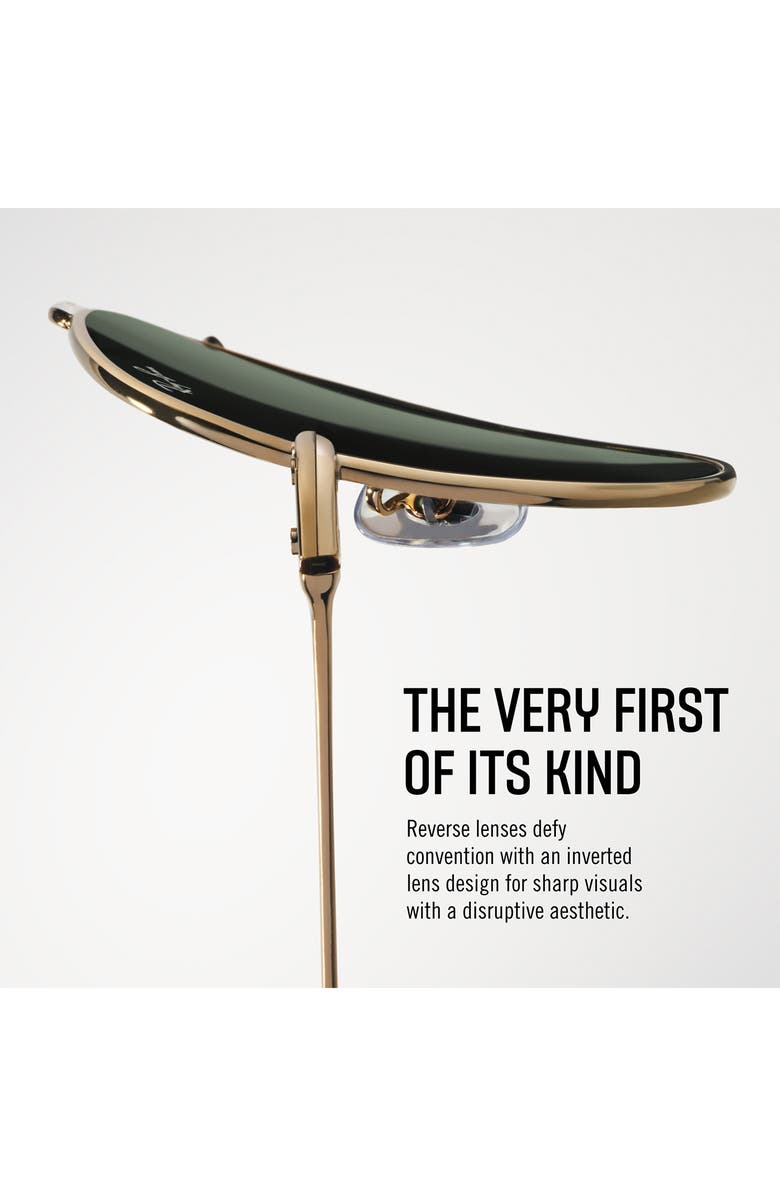 Ray-Ban Reverse 62mm Oversize Aviator Sunglasses, Alternate, color, Dark Blue