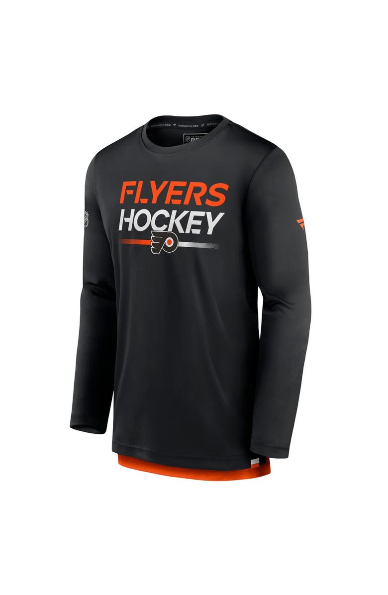FANATICS Men's Fanatics Branded  Black Philadelphia Flyers Authentic Pro Long Sleeve T-Shirt, Alternate, color, 