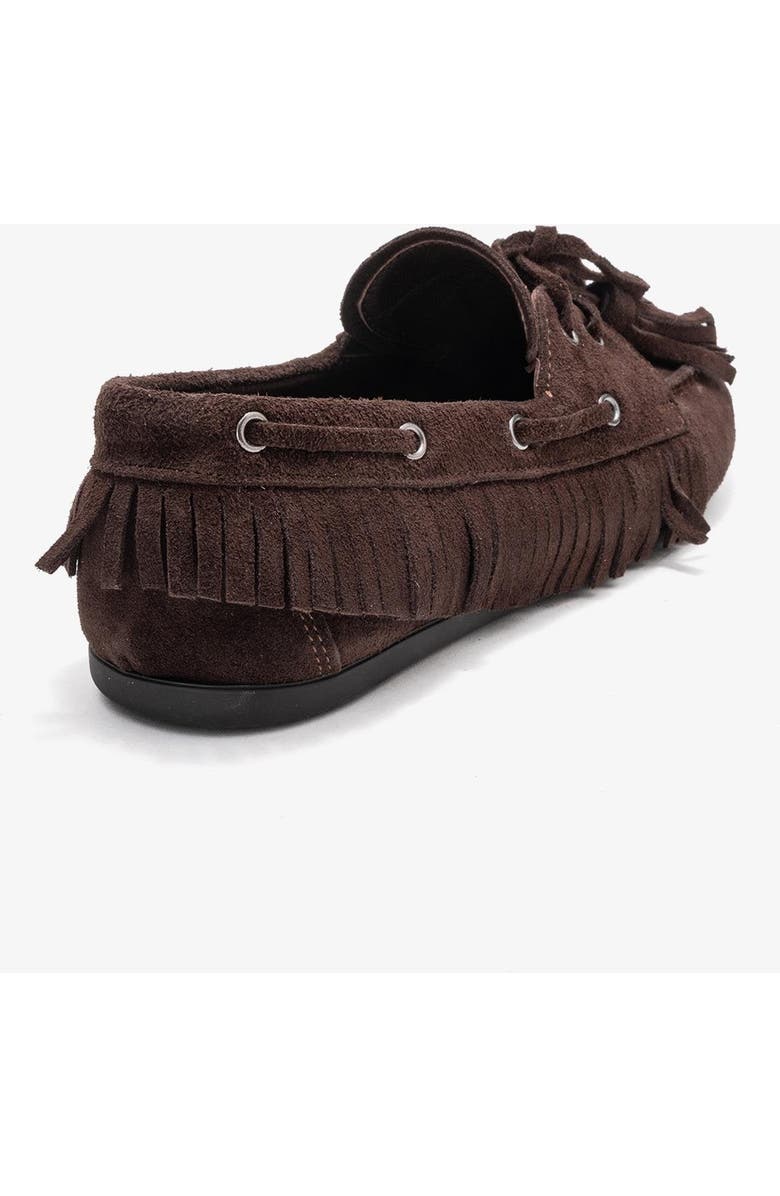 Forever & Always Shoes Fenora Leather Tassel Loafer, Alternate, color, Brown Suede Leather