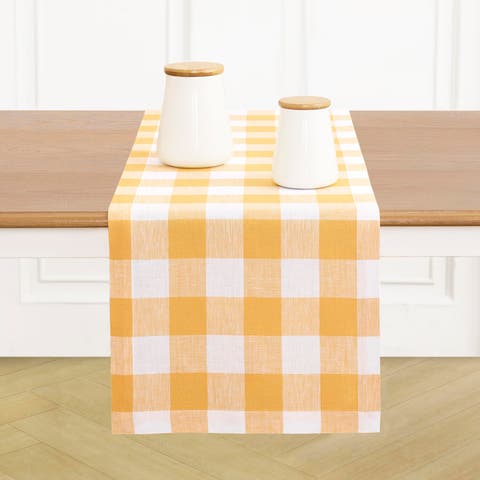 Linen Table Runner - Buffalo Check