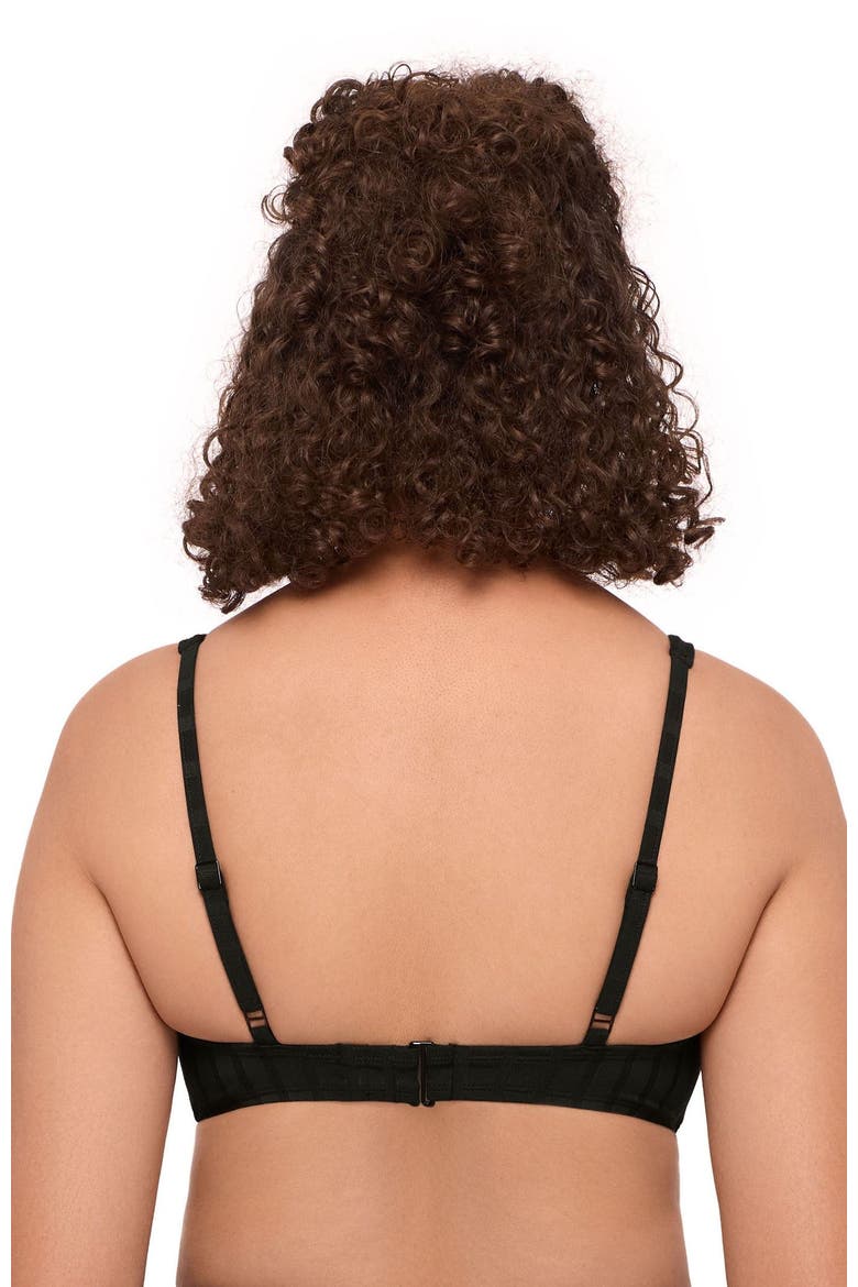 Supportive and Sculpting Wide Ribbed Tall Underwire Bikini Swimsuit Top, Alternate, color, Onyx Black Wide Rib