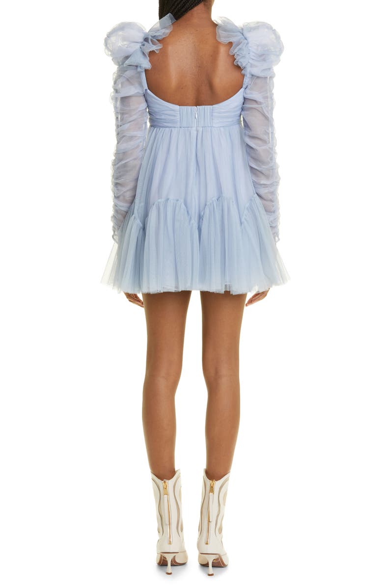 Zimmermann Ruched Long Sleeve Tulle Babydoll Dress, Alternate, color, 